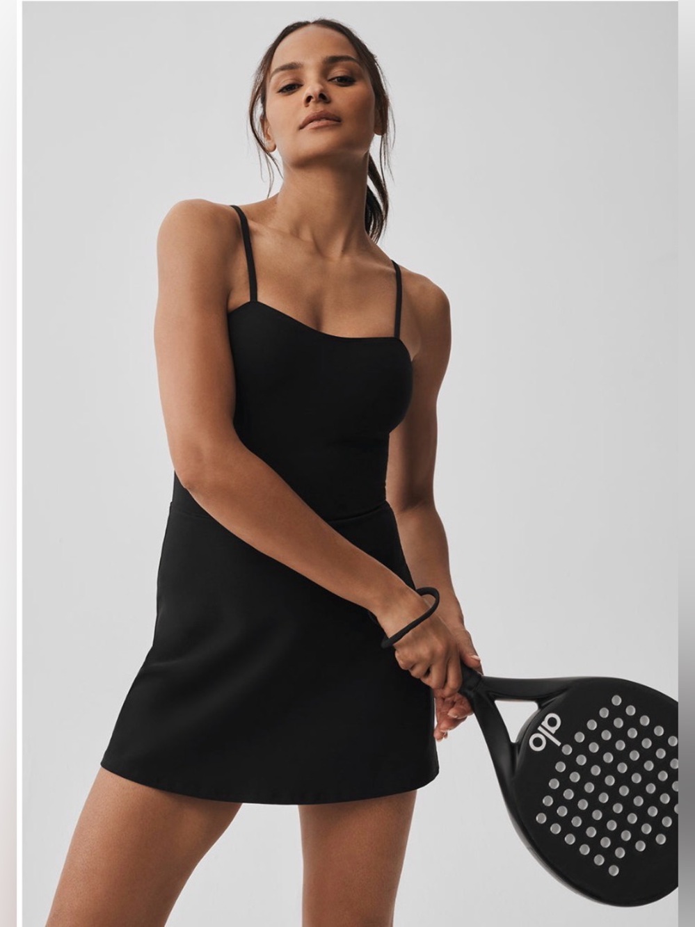 Alosoft Courtside Tennis Dress - Black - Picture 2 of 6